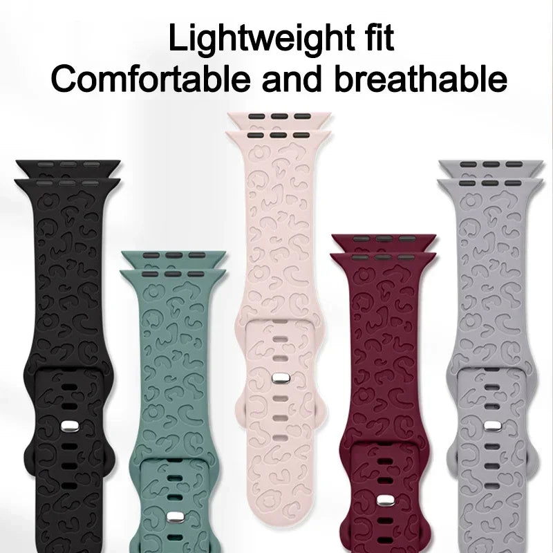 Stylish Engraved Silicone Watch Strap for Apple Watch