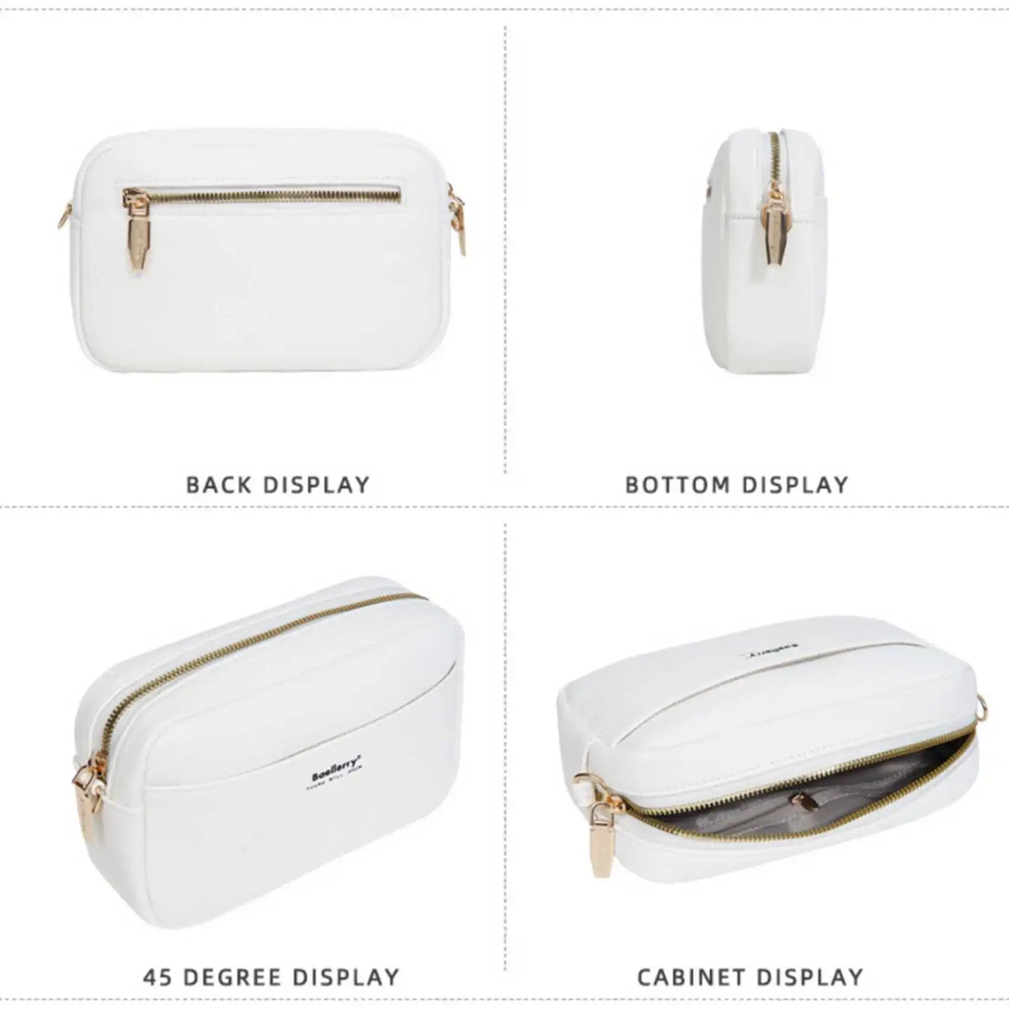 Elegante bolso de mano con cremallera de gran capacidad para mujer
