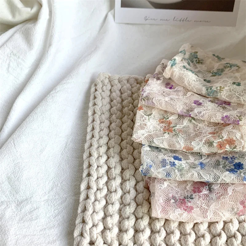 Stylish Korean Lace Flower Long Socks for Women | Breathable Comfort