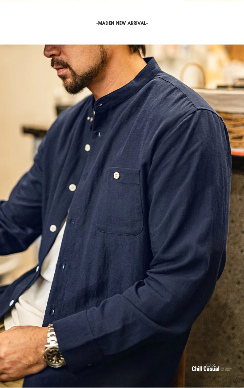 Men's Casual Spring Long Sleeve Shirt | Stylish Solid Color Blouse