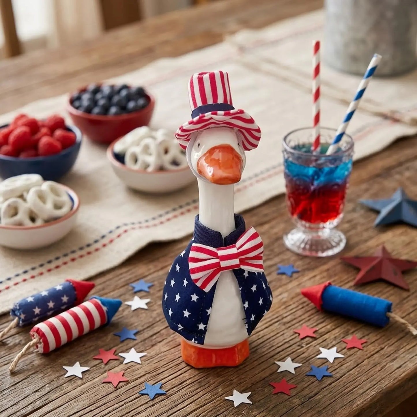 Patriotic 4th of July Mini Goose Costume | Desktop Independence Decor