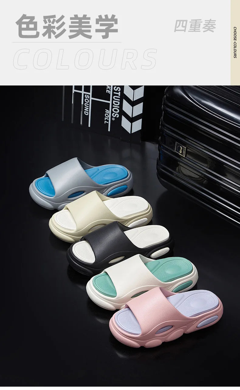 Men's Summer Sandals - Soft Cloud House Platform Slides for Beach