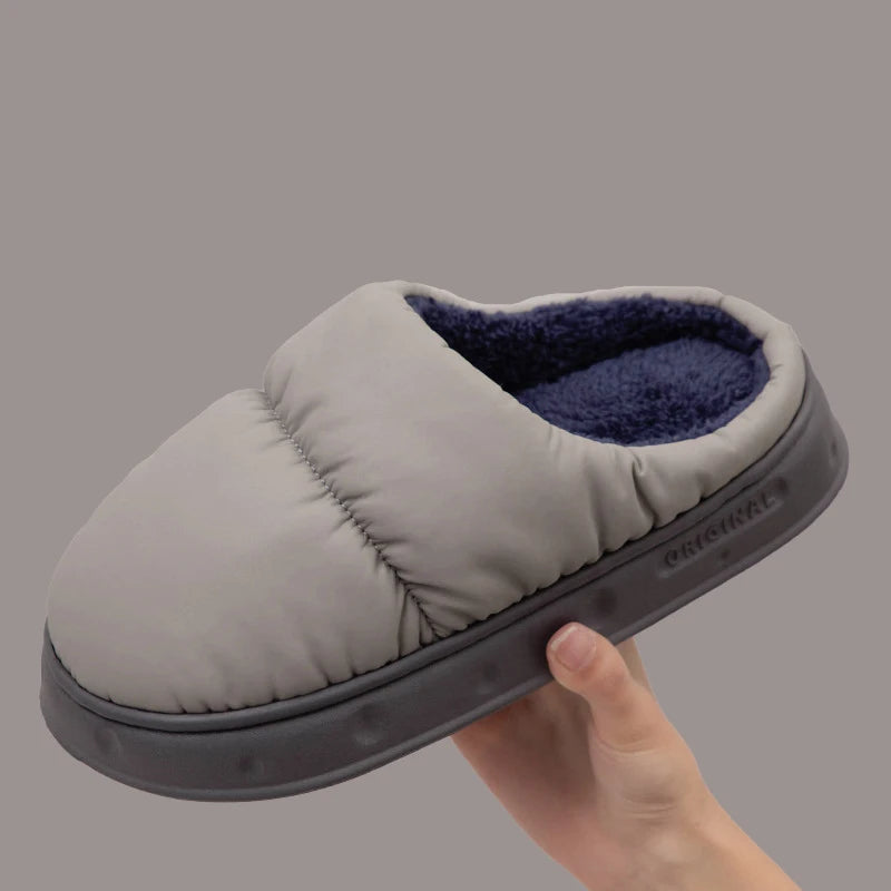 Women's Waterproof Plush Slippers | Cozy Flannel Winter House Shoes