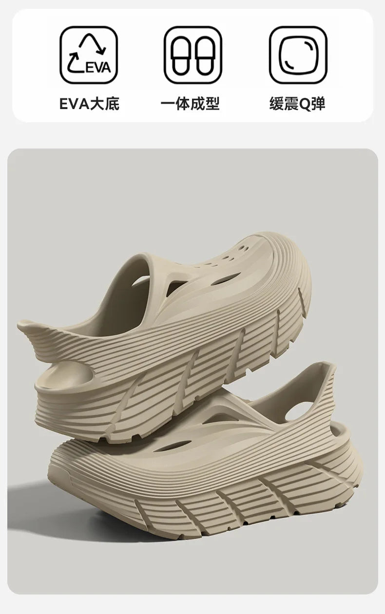 Anti slip hole shoes for men in summer 2026 new anti odor and anti poop feeling, outdoor sports EVA womens outdoor cool slippers