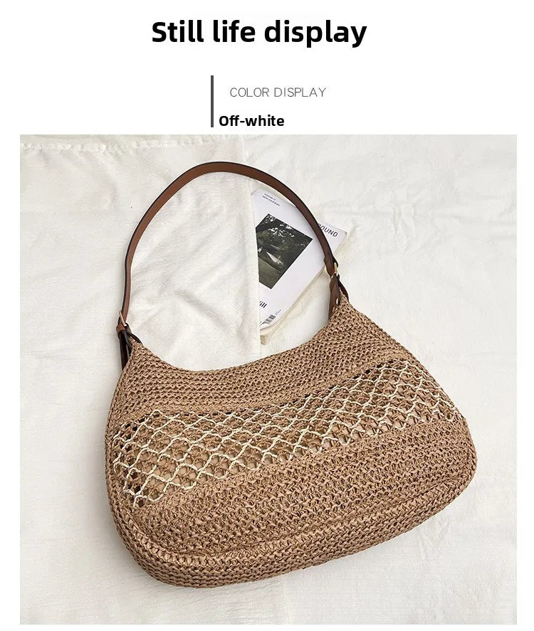Bolso de Hombro Bohemio Tejido | Bolso de Playa de Gran Capacidad