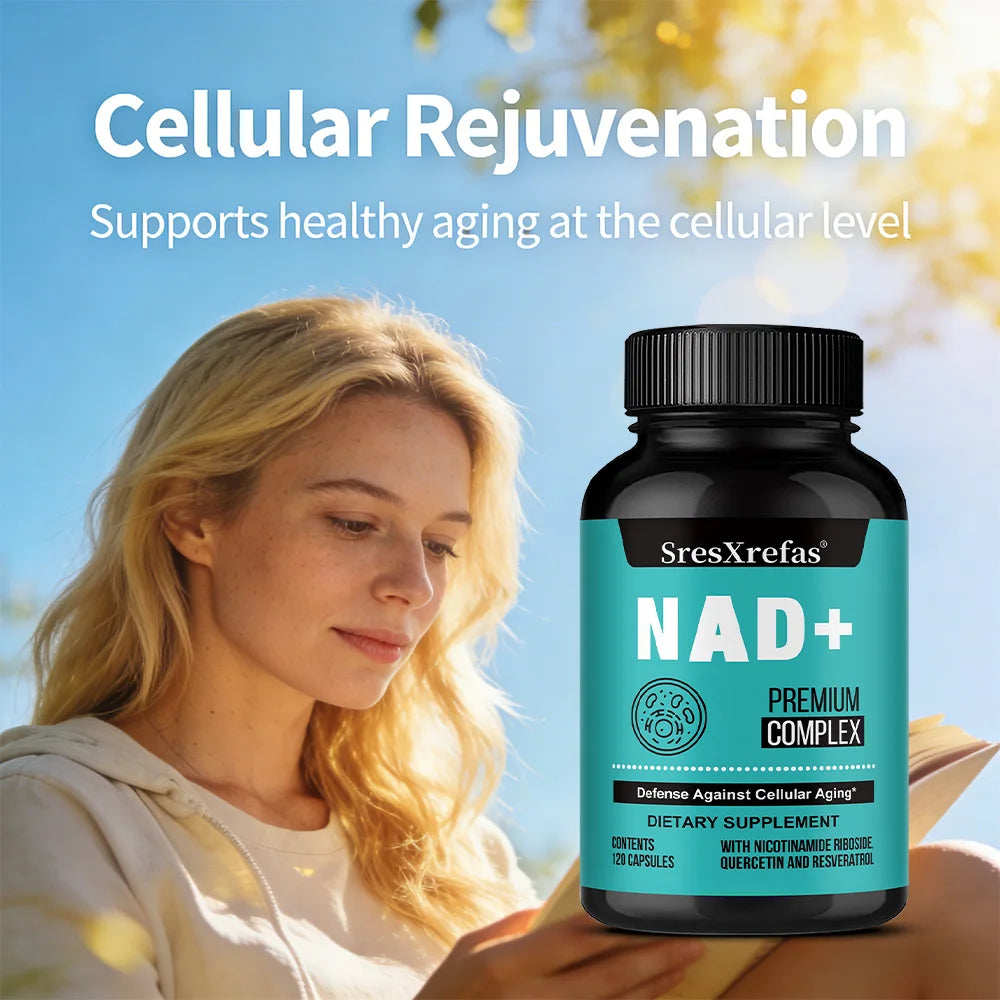 Premium NAD+ Resveratrol Capsules | Boost Energy & Support Focus