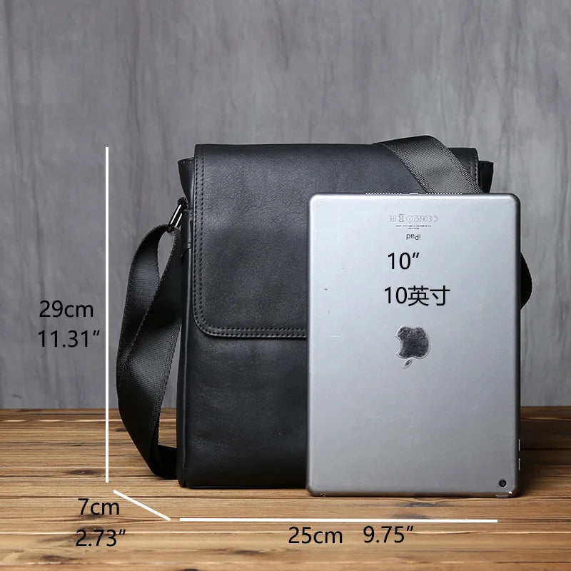 Bolso de hombro de cuero casual para hombre | Bolso elegante de gran capacidad
