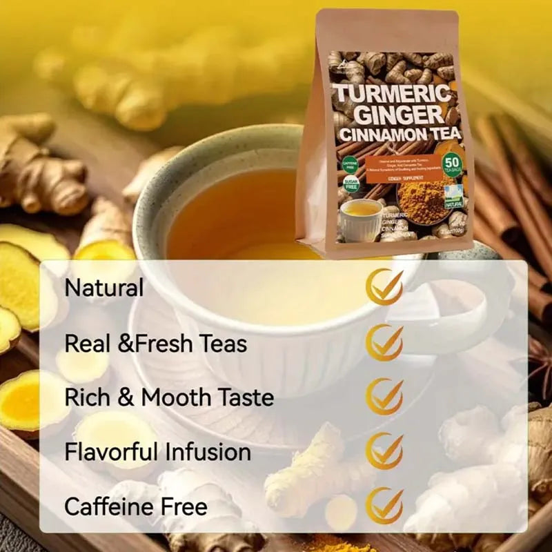 Caffeine-Free Turmeric Ginger Herbal Tea | Natural Healing Blend
