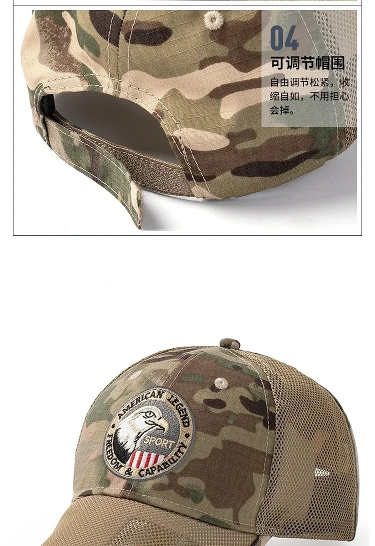 Plus Size Mesh Baseball Cap | Stylish Camo Snapback Sun Hat