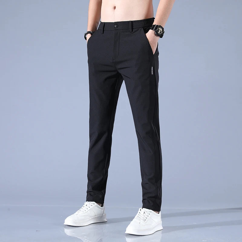 Men's Lightweight Ice Silk Golf Casual Trousers | Spring & Summer Style