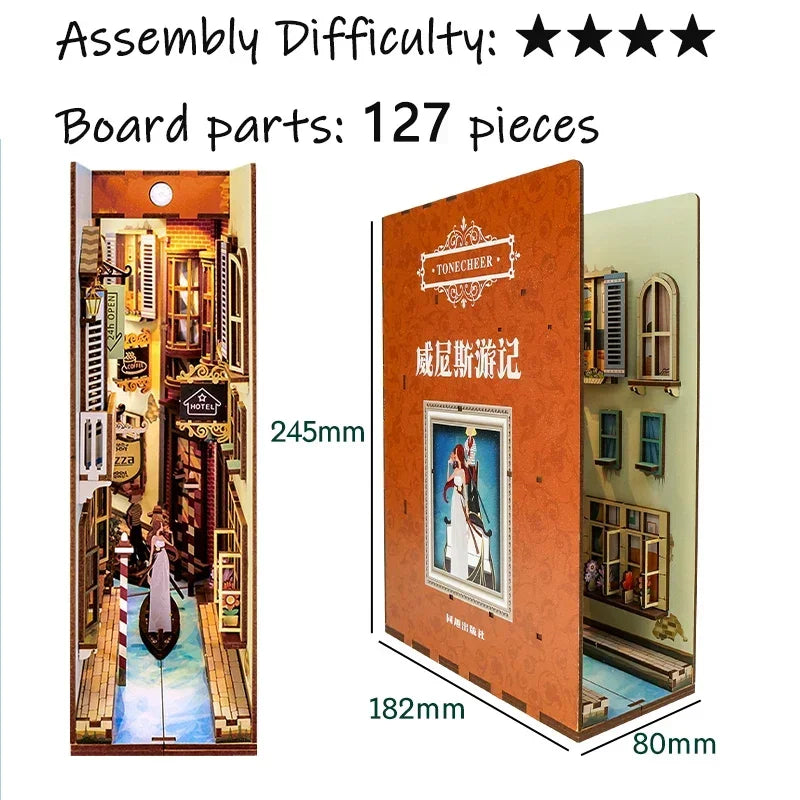 Kits insertables de estantería de madera para rincones de lectura (DIY) | Decoración miniatura creativa