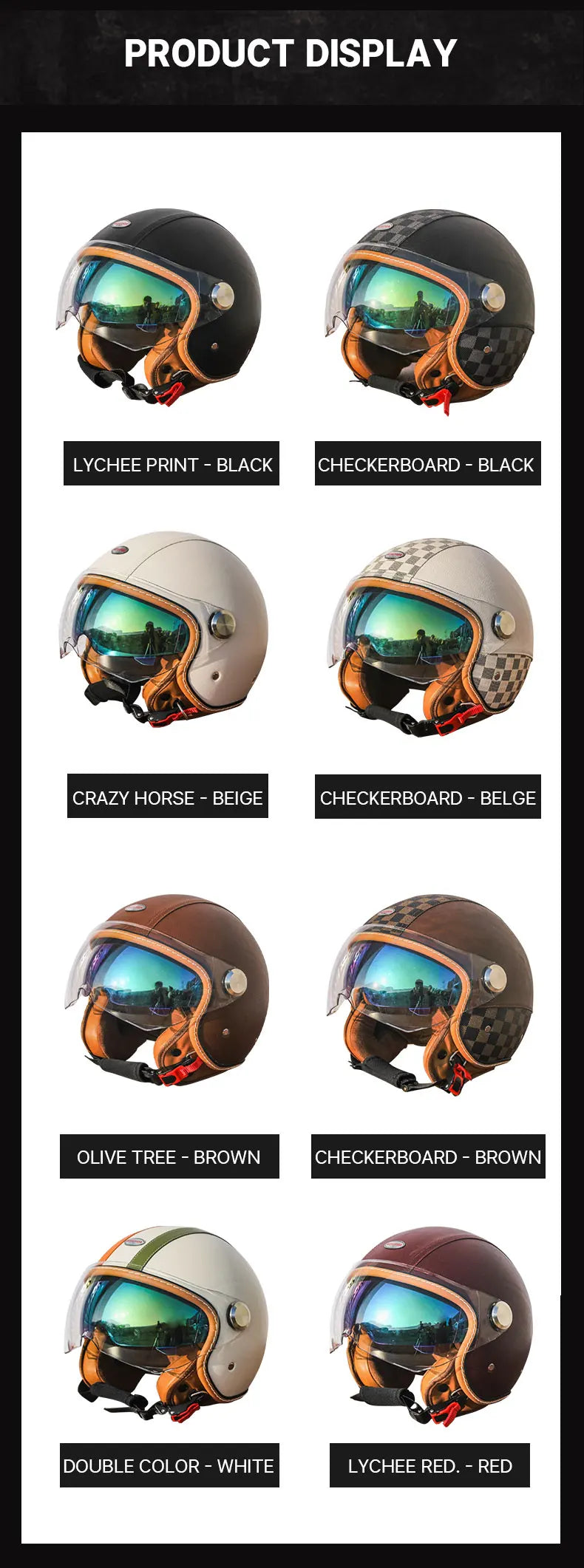 Retro Open Face Motorbike Helmet | Vintage Helmet for Riders