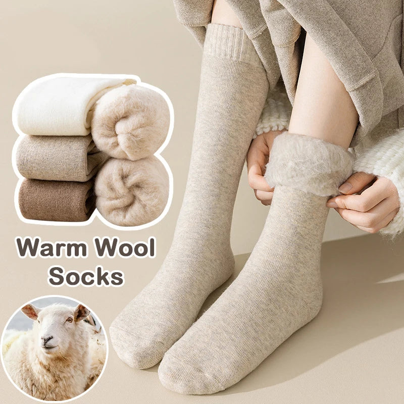 Women's Winter Warm Wool Knee Socks | Cozy & Stylish Footwear