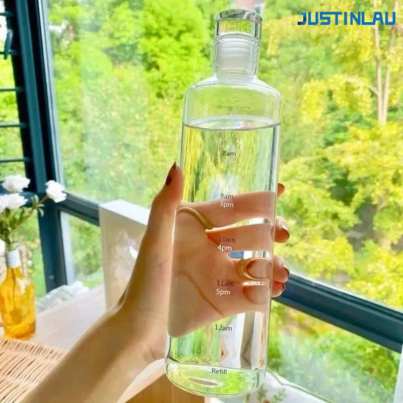 Transparent Borosilicate Glass Water Bottle | Portable Travel Cup