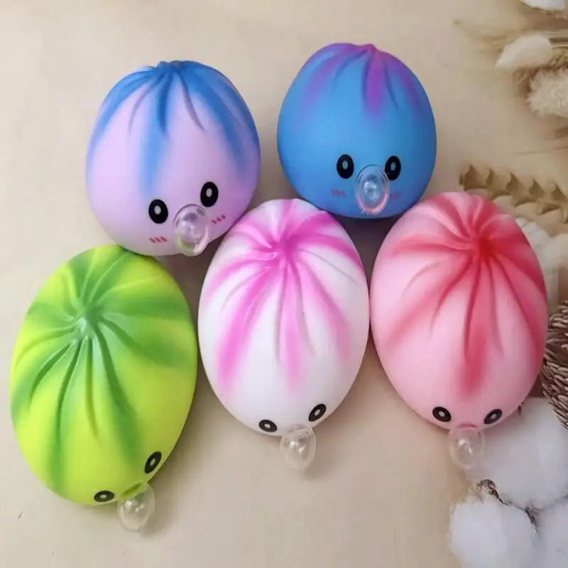 Cute Bubble Spitting Dumpling Squishy Slow Rebound Stress Relief Squeeze Fidget Toy