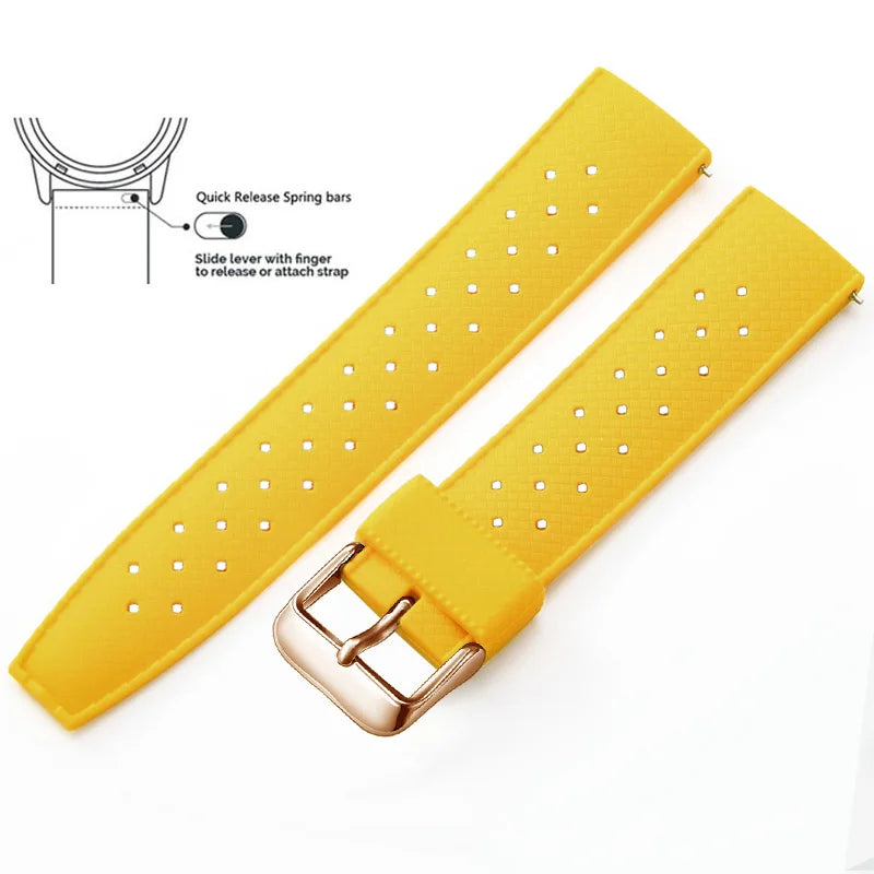 Tropical Silicone Watch Band | Quick Release Rubber Strap