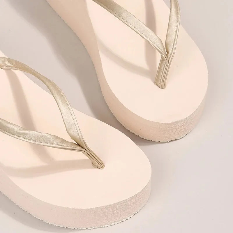 Chanclas de cuña con plataforma gruesa para mujer | Sandalias de verano con estilo