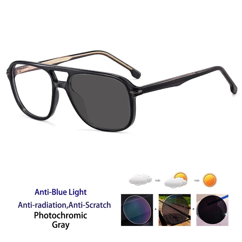 Retro Double Beam Pilot Optical Glasses | Anti Blue Light Eyewear