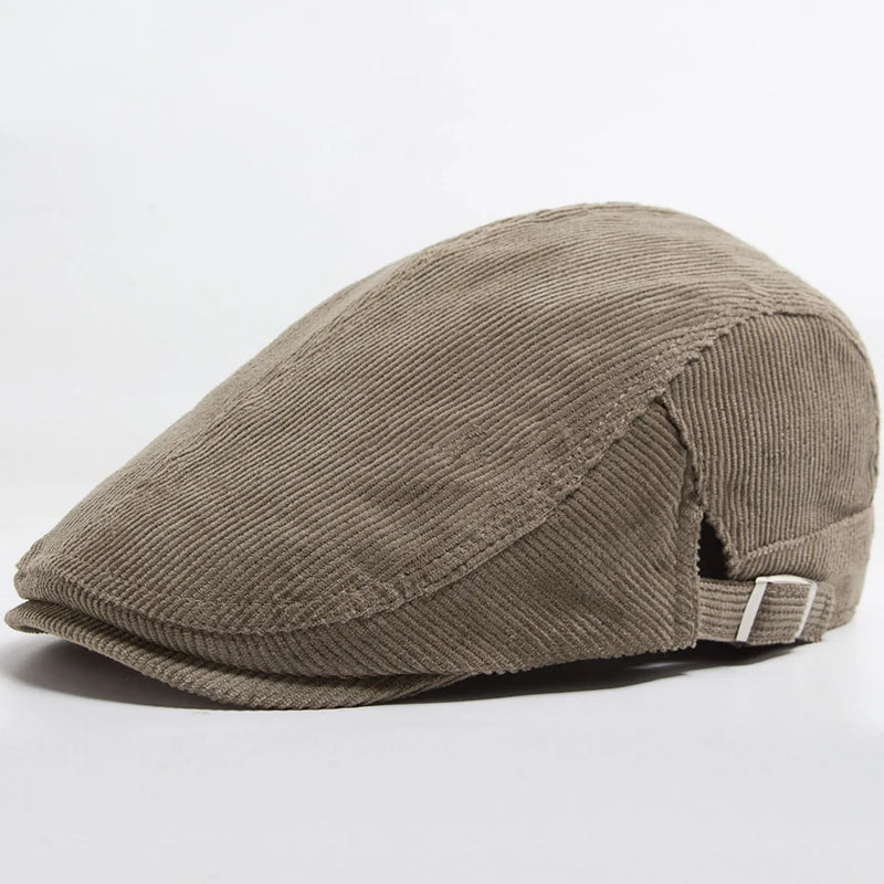 Unisex Corduroy Beret Hat | Vintage Newsboy Cap for All Seasons