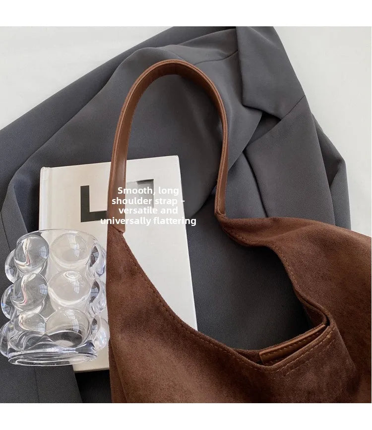 Stylish Winter Suede Shoulder Bag | Large Capacity Crossbody Bag