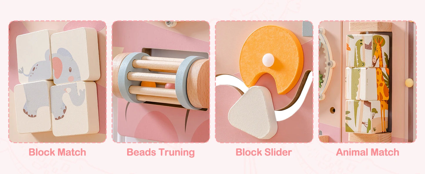 Wooden Montessori Busy Board | Interactive Learning Toy