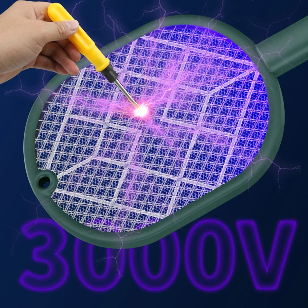 2-in-1 Electric Mosquito Swatter | USB Rechargeable Bug Zapper