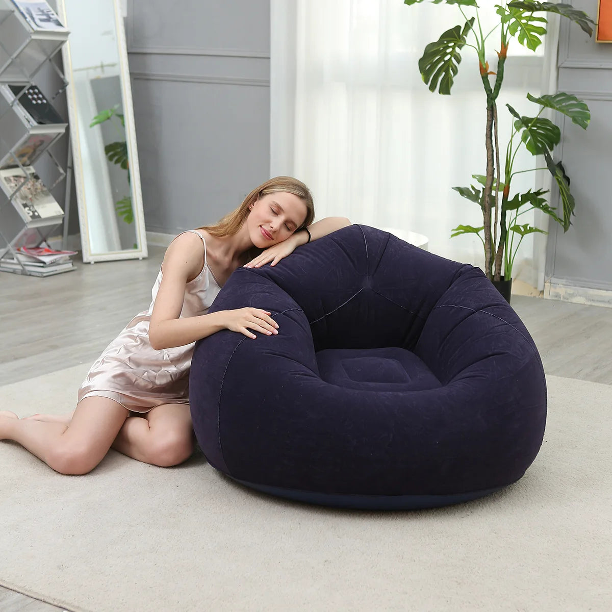 Sofá inflable portátil | Tumbona perfecta para acampar al aire libre