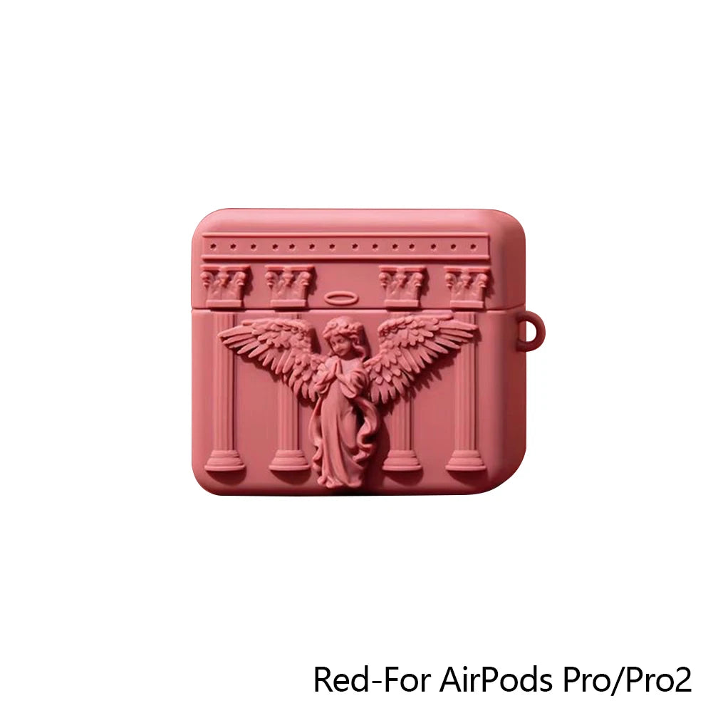Bonito Forro de Silicona para Auriculares con Ángel Orante | Protección con Estilo