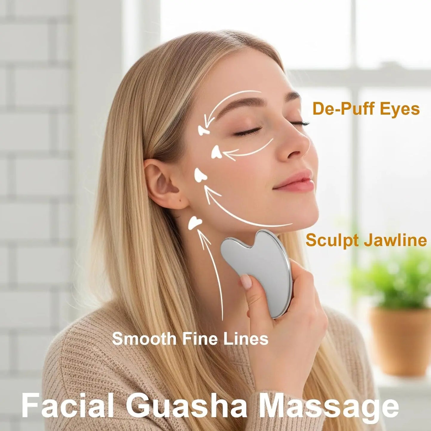 Stainless Steel Gua Sha & Face Massage Brush Set | Sculpt & Contour
