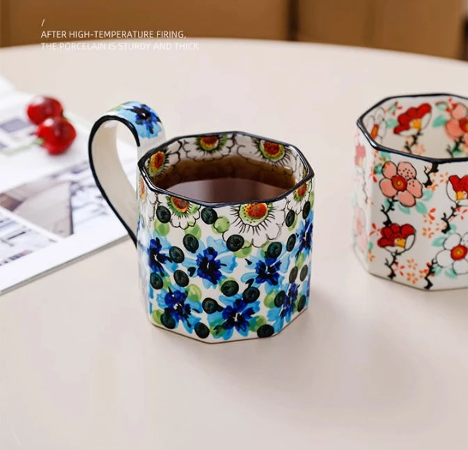 Retro Flower Mug | Stylish Ceramic Coffee & Tea Cup for All Occasions
