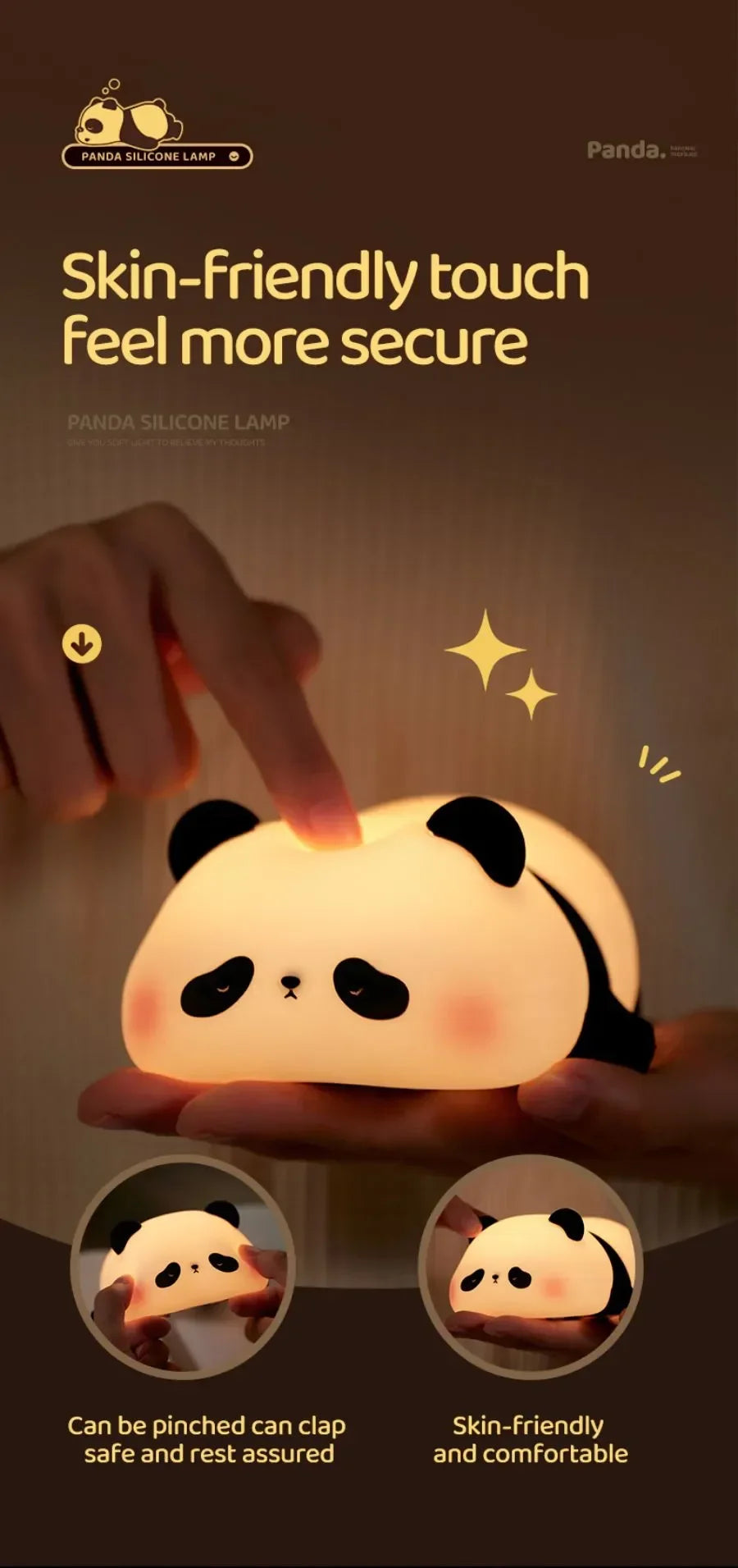 Luz nocturna LED recargable de animales para habitaciones infantiles | Acogedora y bonita
