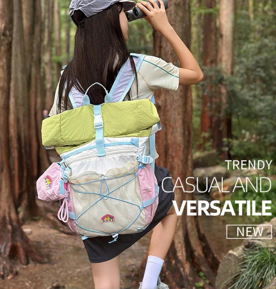 Waterproof Color-Blocked Large-Capacity Outdoor Backpack