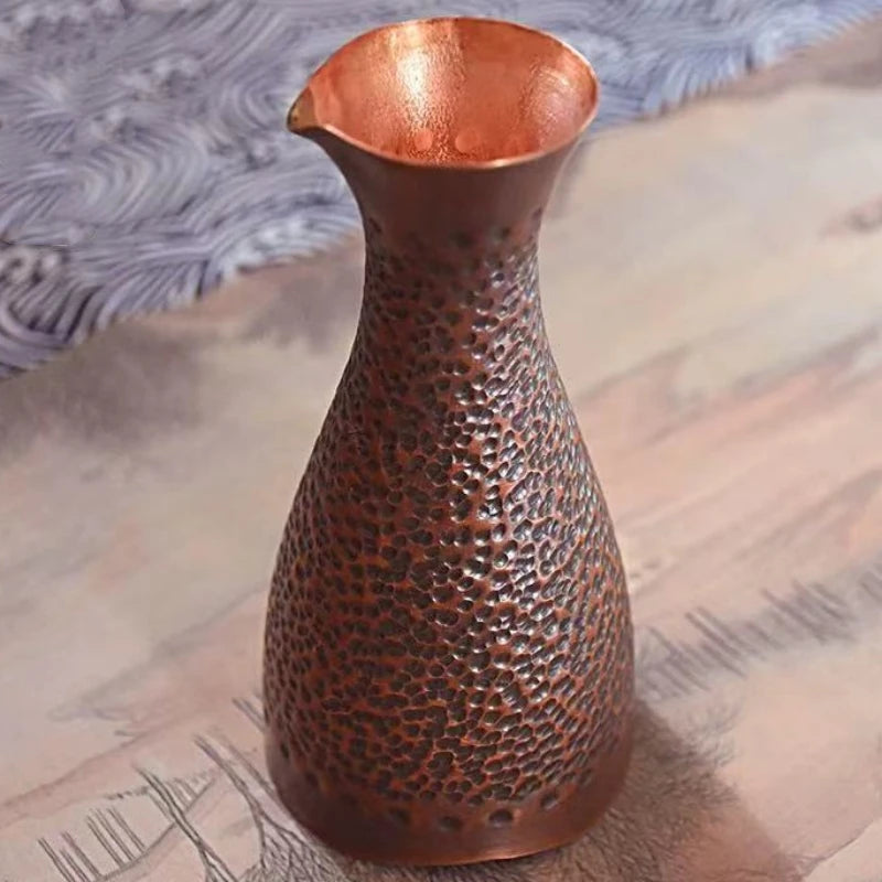 Copper Wine Warmer Wine Pot,Vintage Thickened Old-Fashioned Wine Cup,Pure Copper Small-Sized Sake Pourer,Japanese-Style Sake Pot