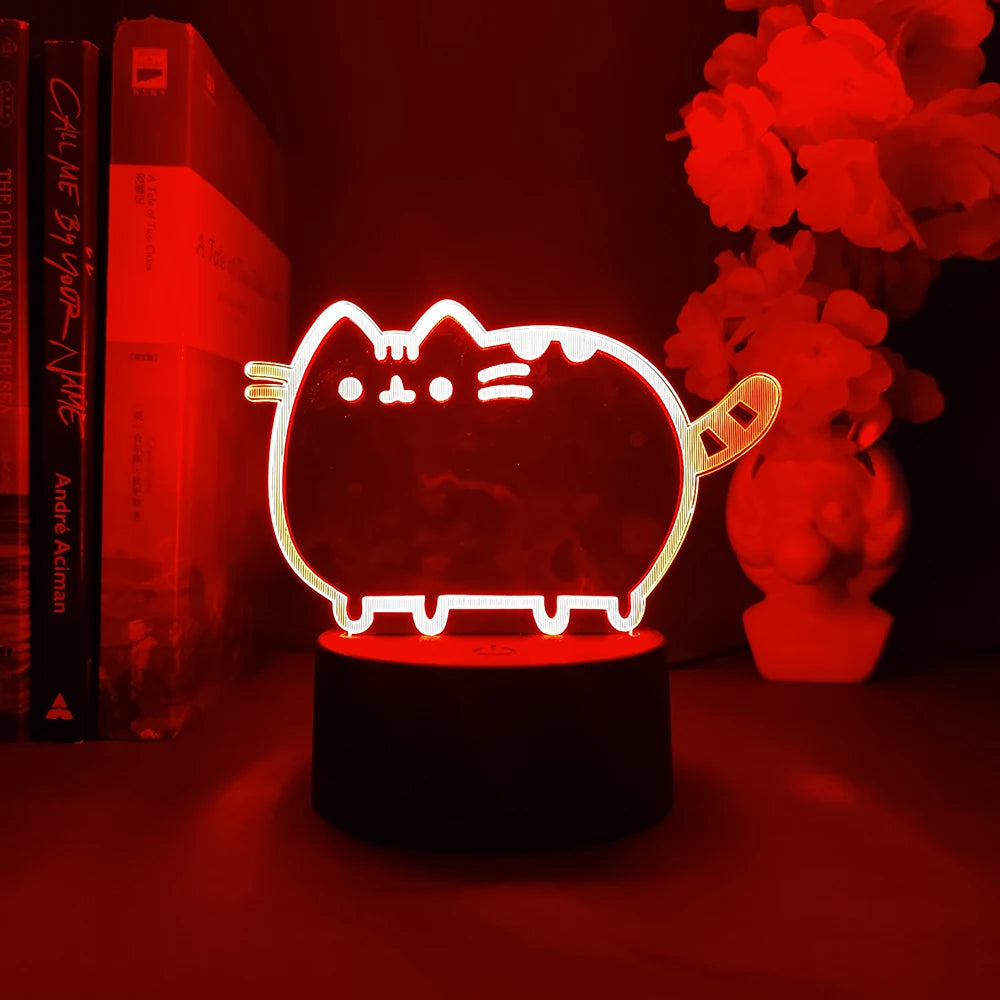 Cute 3D Cat Illusion Lamp | Adorable Nightlight for Cozy Spaces