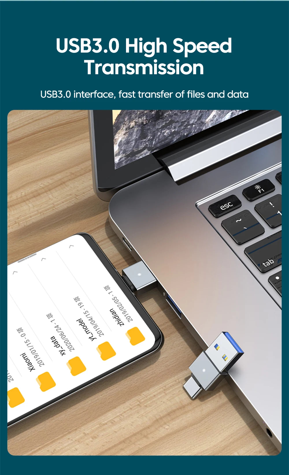 USB 3.0 Male to Type-C Adapter | Fast Charging & Data Transfer