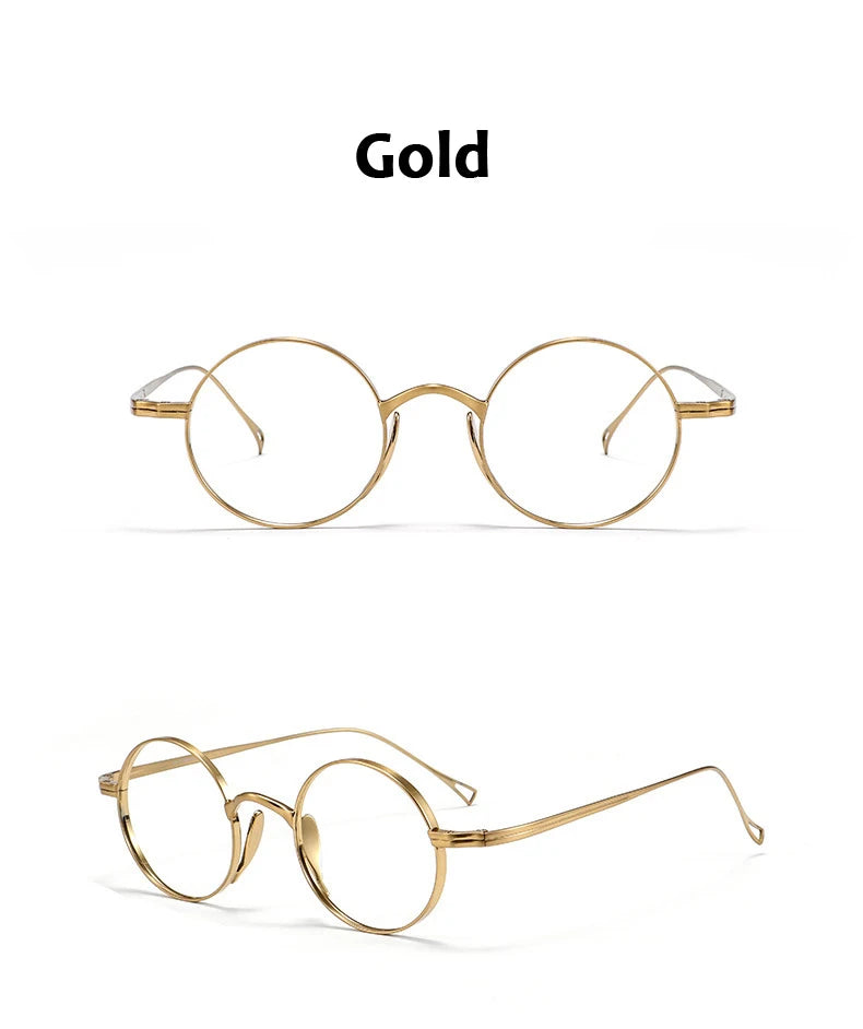 Ultra-Light Titanium Round Glasses Frames | Retro Unisex Eyewear