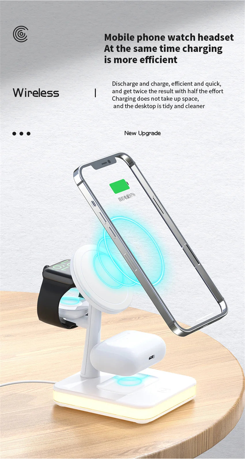 3 in 1 Magnetic Wireless Charger | Fast Charging Dock Station