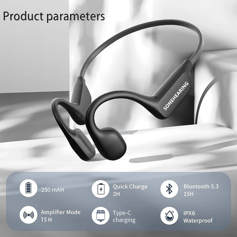 Bluetooth Bone Conduction Hearing Aid | Waterproof Wireless Headset