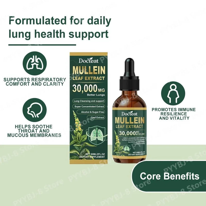 Mullein Liquid Drops for Respiratory Health | 60ml Bottle
