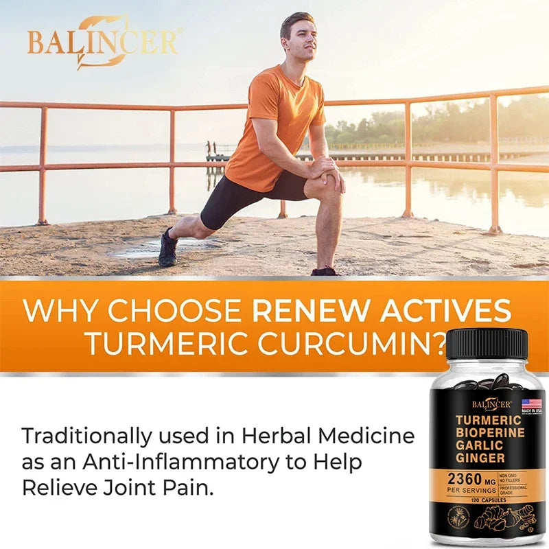 4-in-1 Turmeric Ginger Supplement for Joint & Immune Support