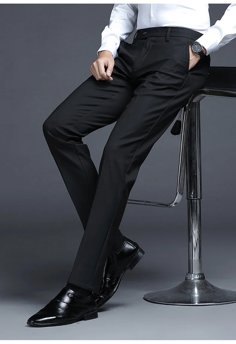 Men's Relaxed Fit Business Suit Pants | Stylish Office Trousers