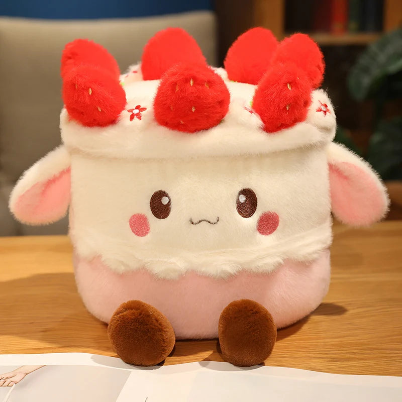Kawaii Strawberry Food Doll Throw Pillow | Perfect Gift Idea