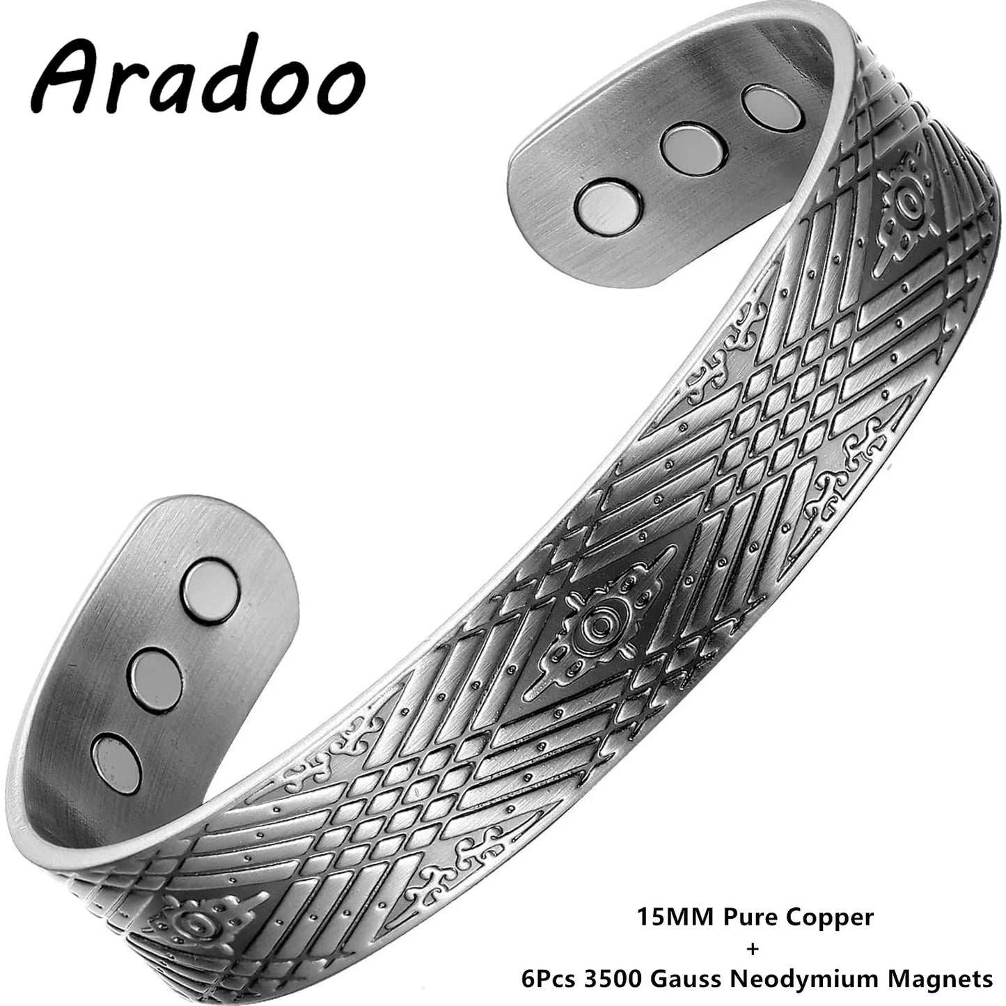 Unisex Magnetic Cross Cuff Bracelet | Pure Copper Bangle Jewelry