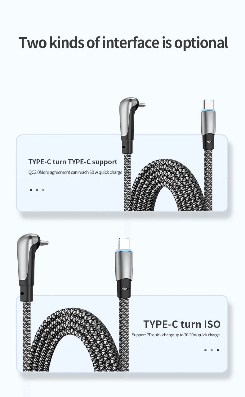 USB C Charger Cable | Flat 90 Degree Type C Charging Cable