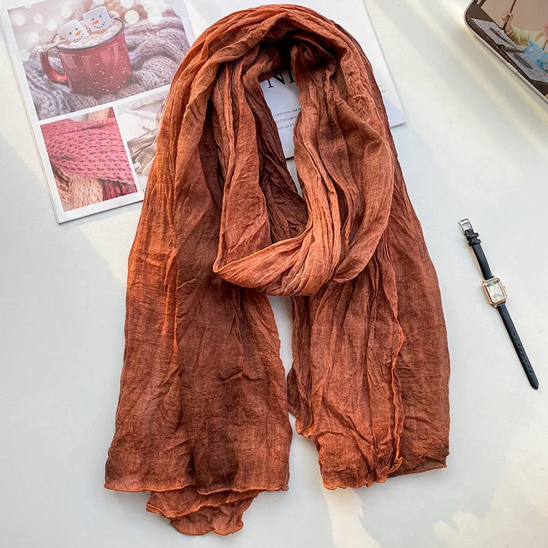 Stylish Tie-Dye Cotton Linen Scarf | Multifunctional Hip Hop Shawl