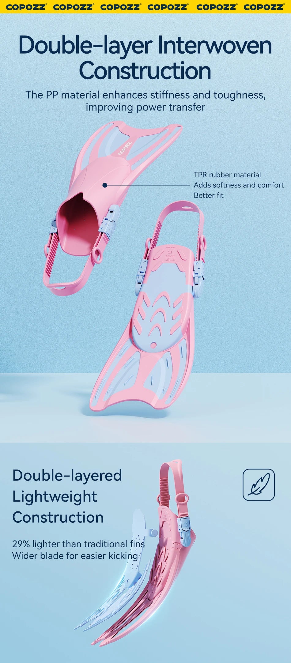 Adjustable Length Snorkel Fins for Kids | Diving Fins for Water Fun