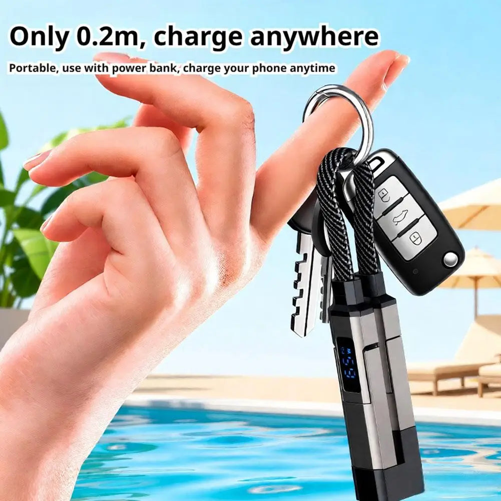4 in 1 Keychain Charging Cable | Versatile USB C Cable with Display