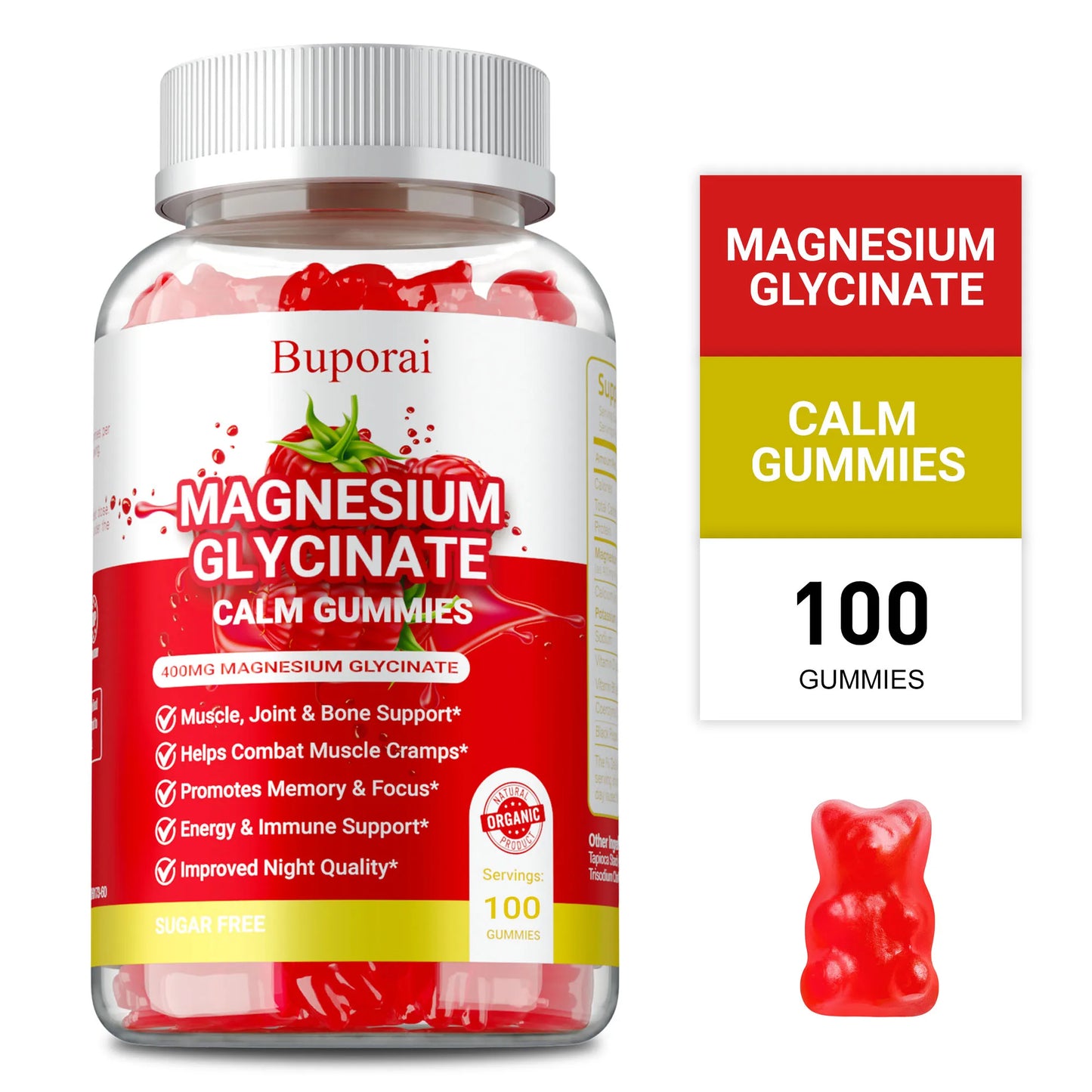Magnesium Glycinate Gummies for Sleep & Muscle Relief | Relaxation Boost