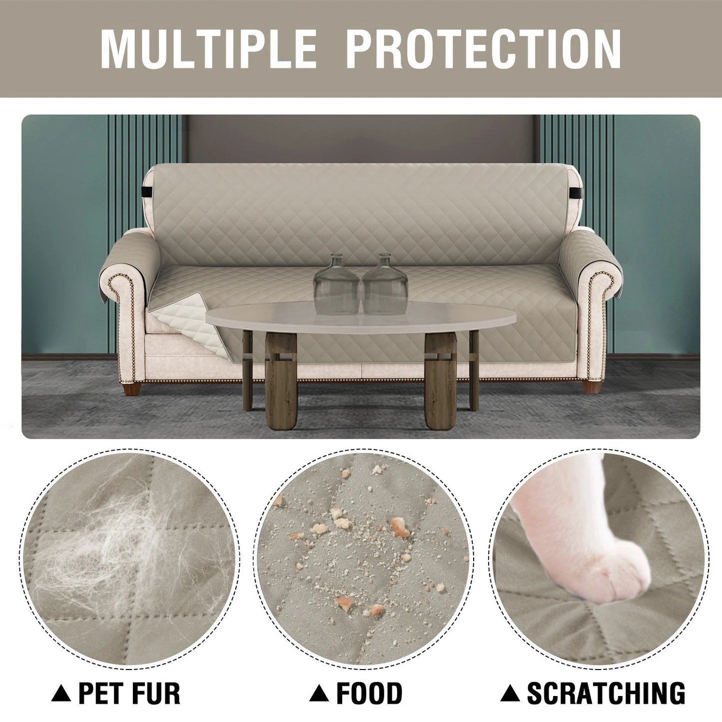 Waterproof Pet-Friendly Sofa Cover | Modern Diamond Pattern Slipcover