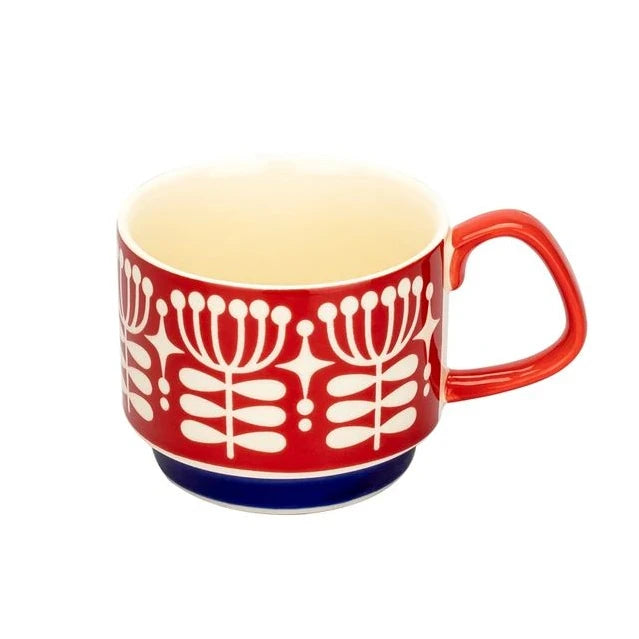 Retro Ceramic Flower Coffee Mug Set | Perfect for Tea & Oats